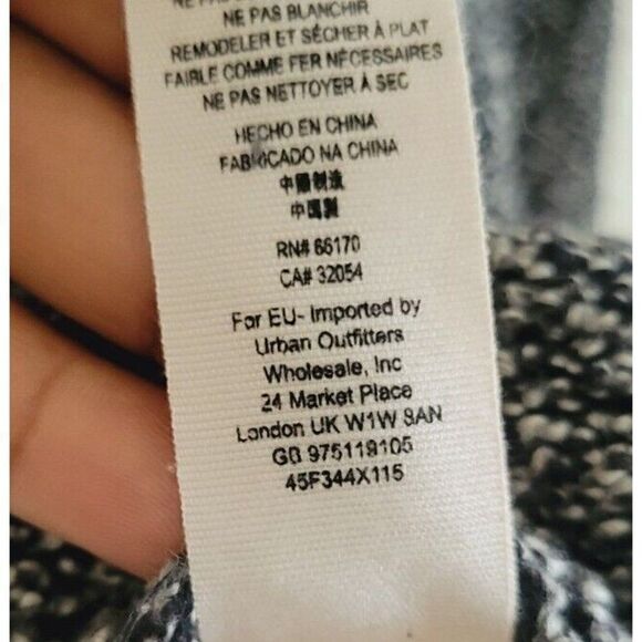 Free People Slouchy Moto Jacket - Belted Trench Pea Coat Black marled SMALL - Picture 7 of 11